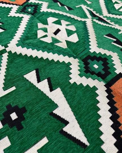 Tapis Kilim Anadolu vert émeraude 200x300 cm Sedirhan