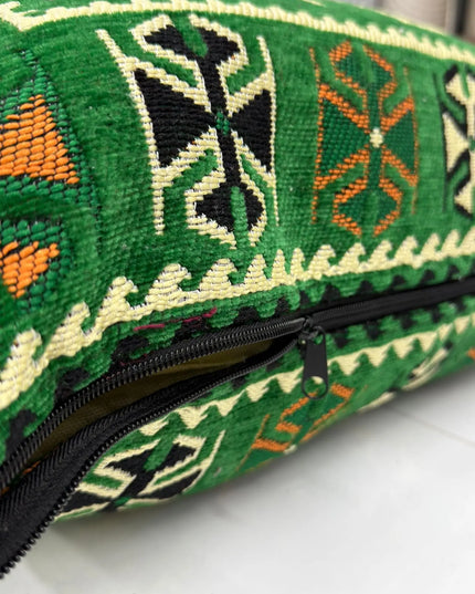 Coussin de sol Kilim Anadolu vert émeraude Sedirhan