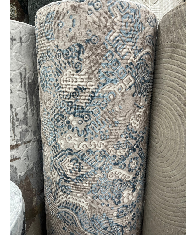 Tapis sur mesure "oriental bleu-beige" Ardasia