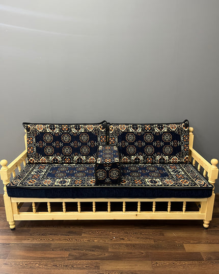 Ensemble salon traditionnel " style perse bleue nuit " Sedirhan