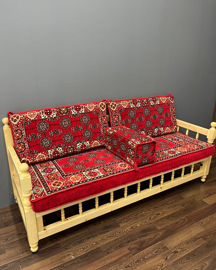 Ensemble salon traditionnel " style perse rouge " Sedirhan