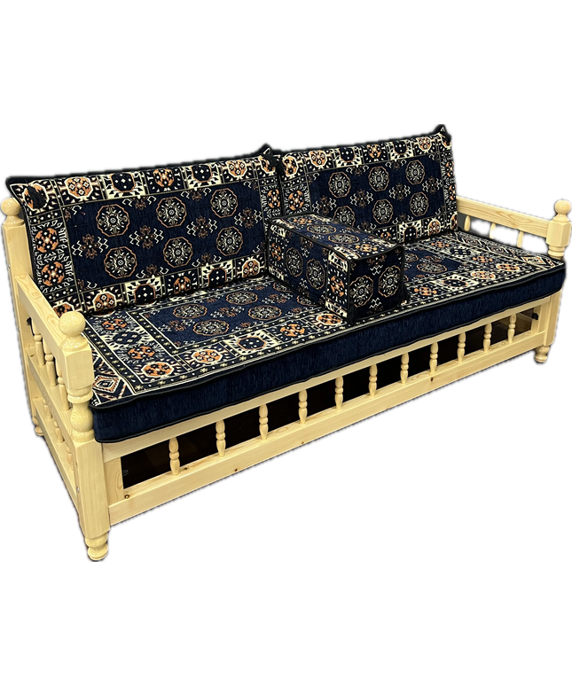 Ensemble salon traditionnel " style perse bleue nuit " Sedirhan
