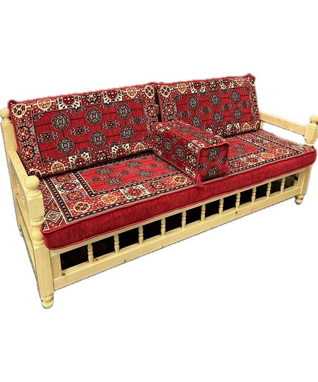Ensemble salon traditionnel " style perse rouge " Sedirhan